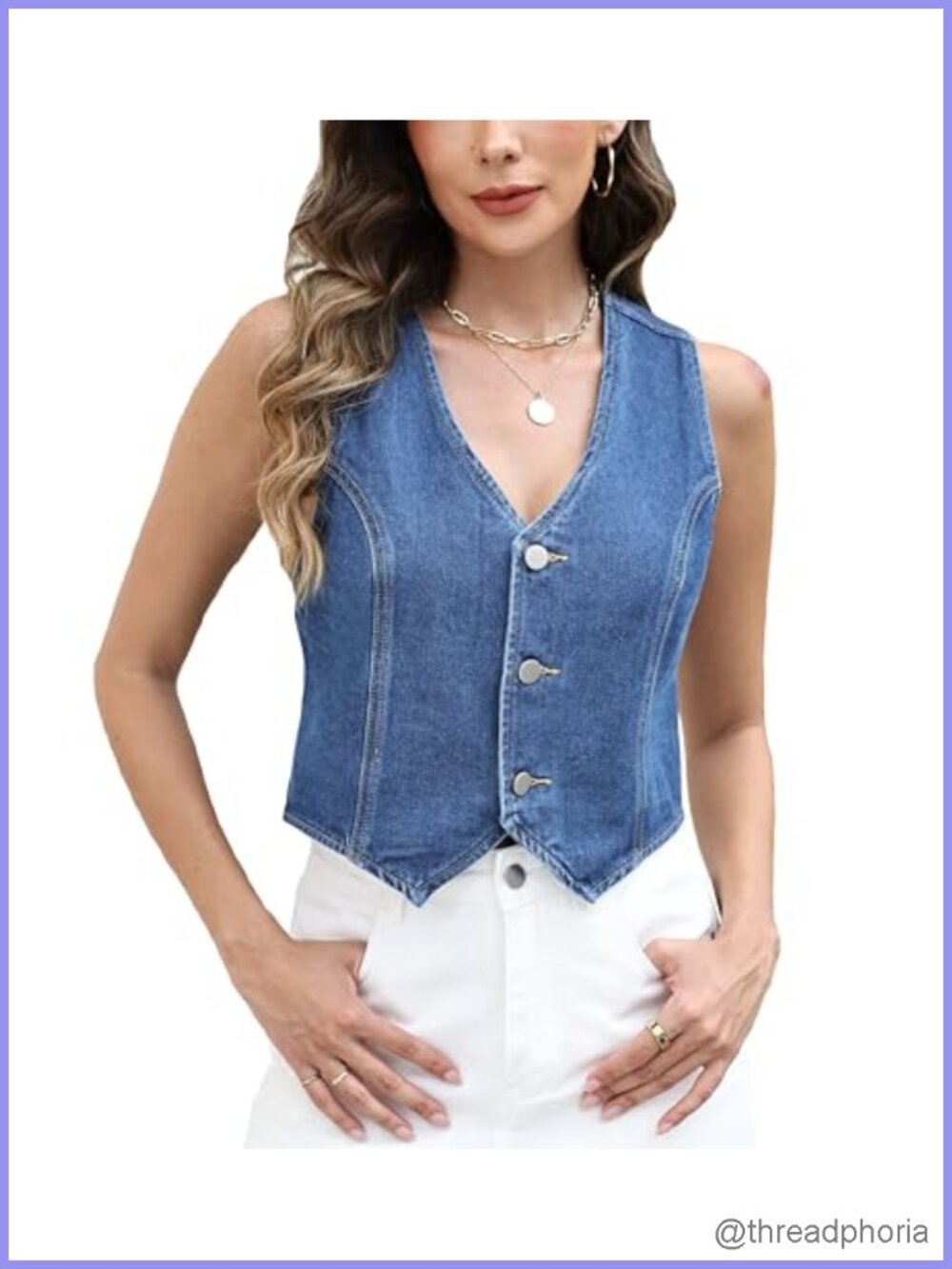 Crop Denim Vest Women Y2K Western Sleeveless Button Down Jean Top